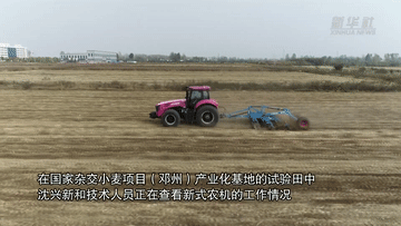 河南邓州：机械化助力小麦播种